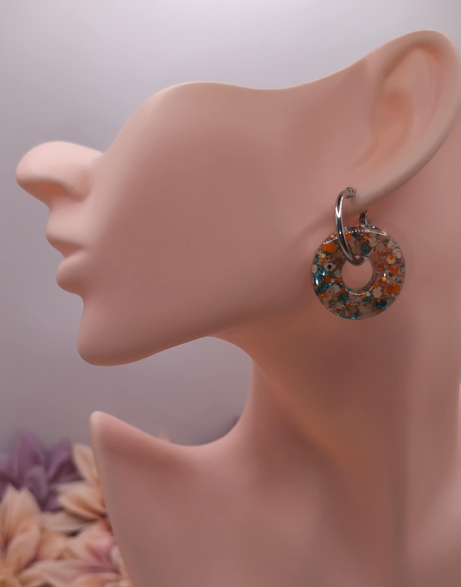 Pampilles Donuts — Beige, Orange & Vert Pailletées – Image 2