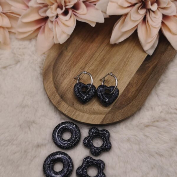 Pampilles Pailletées — Noir, Argenté