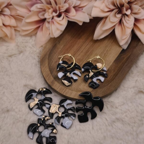 Pampilles Sanéa — Noir, Blanc, Or