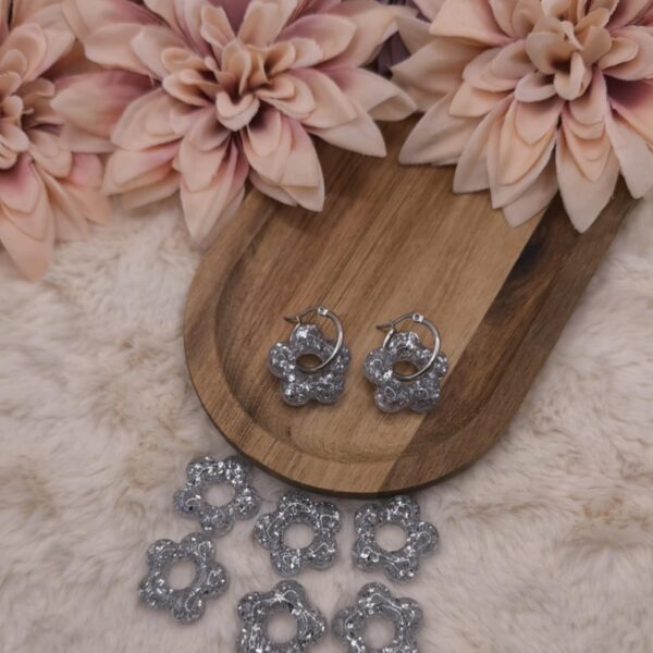 Pampilles Fleurs-Cœurs — Argenté