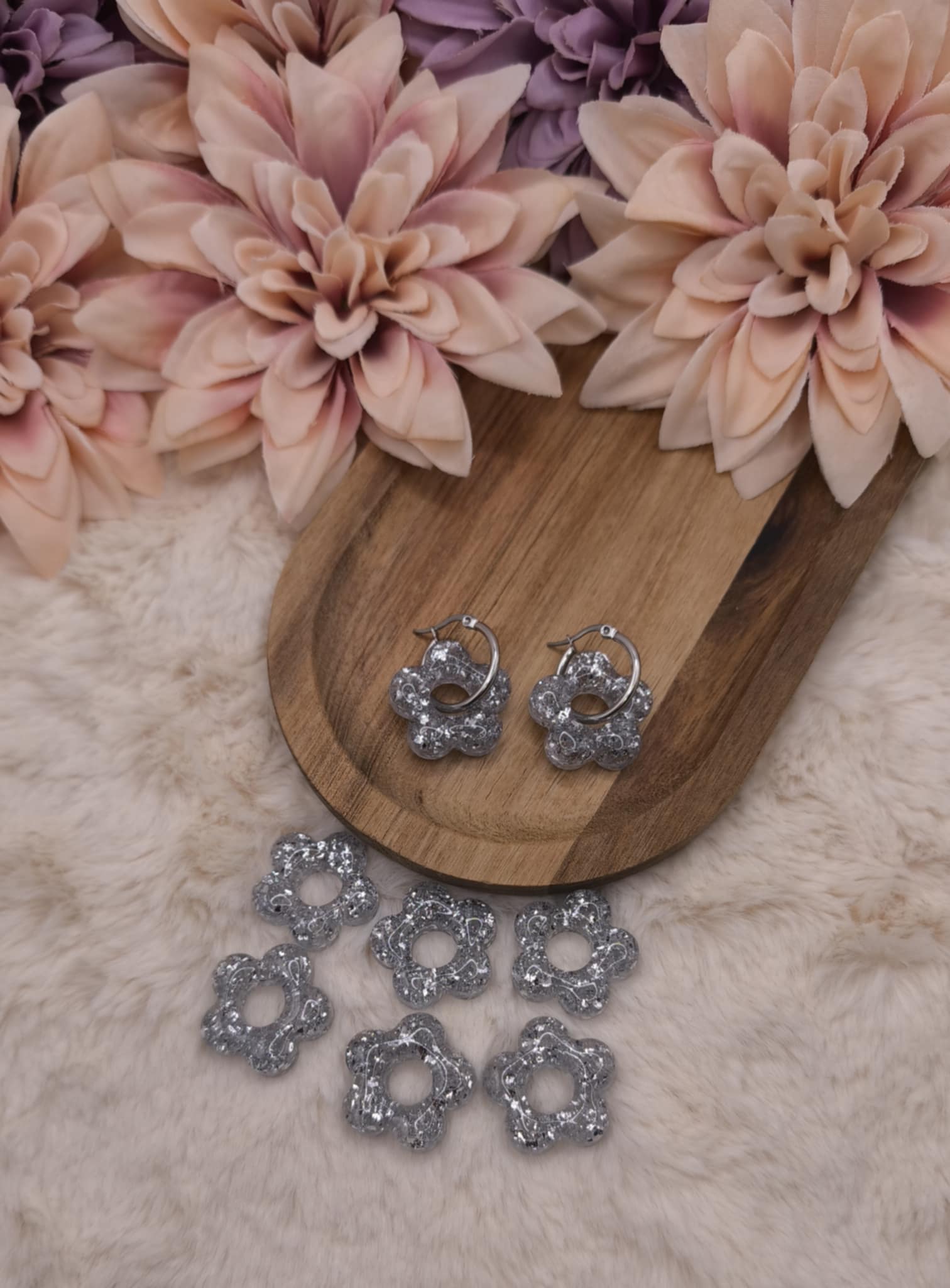 Pampilles Fleurs-Cœurs — Argenté