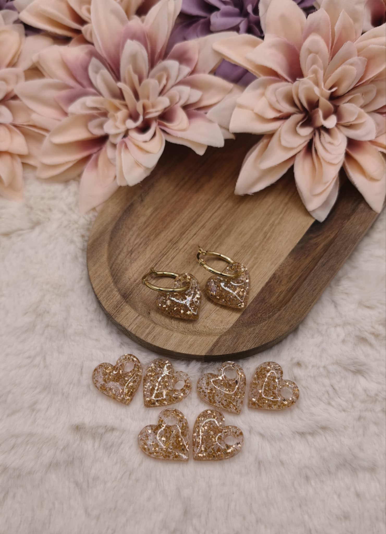 Pampilles Fleurs-Cœurs — Doré – Image 2