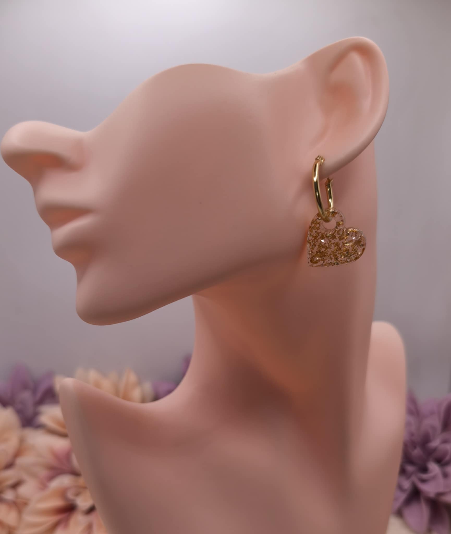 Pampilles Fleurs-Cœurs — Doré – Image 4