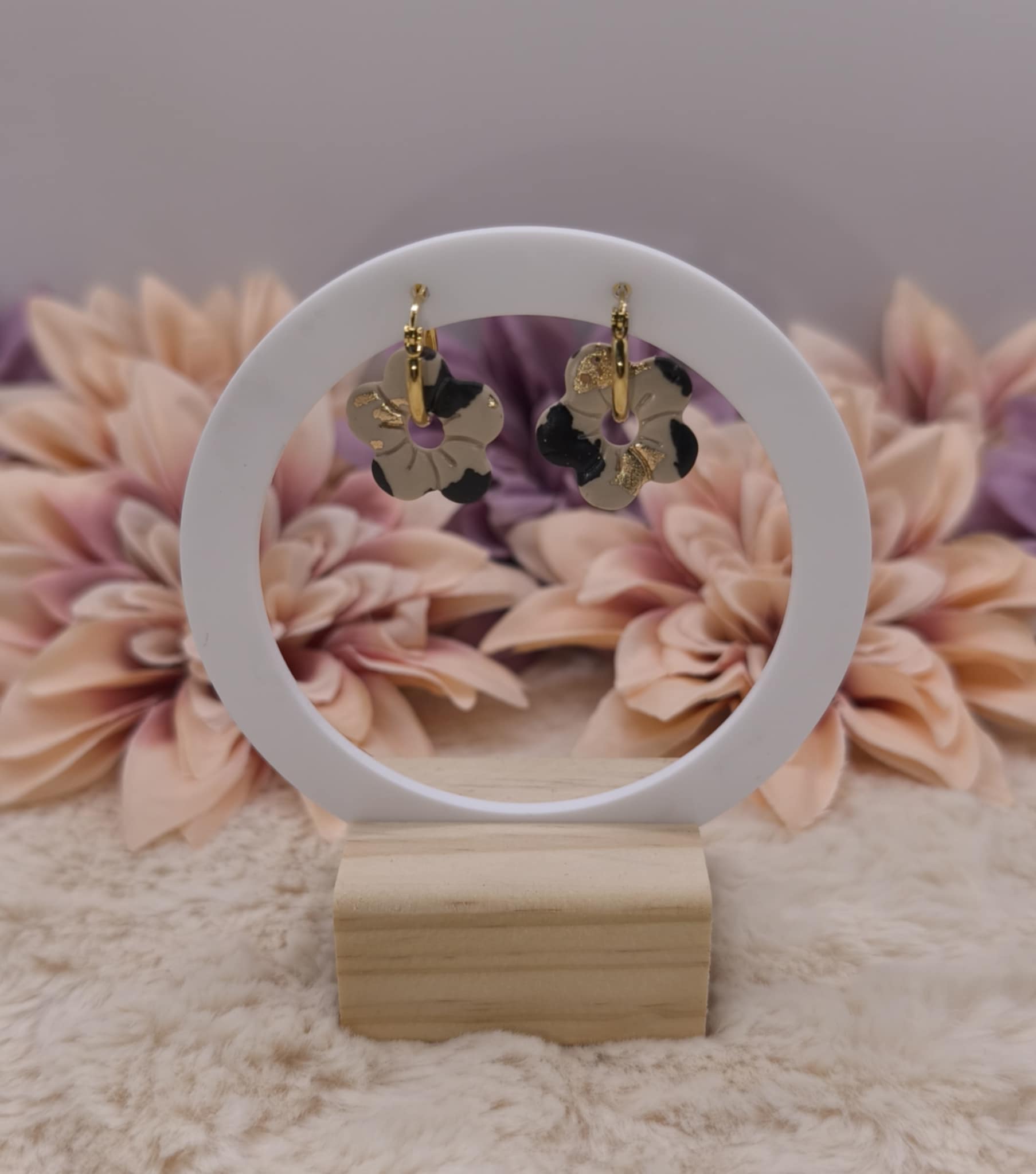 Pampilles Kids fleurs — Beige, Noir