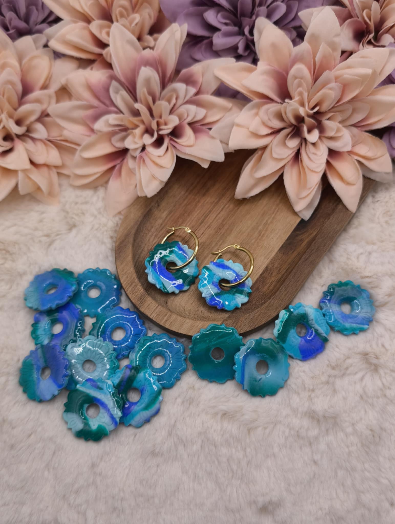 Pampilles Fleurs & Ronds — Bleu, Vert