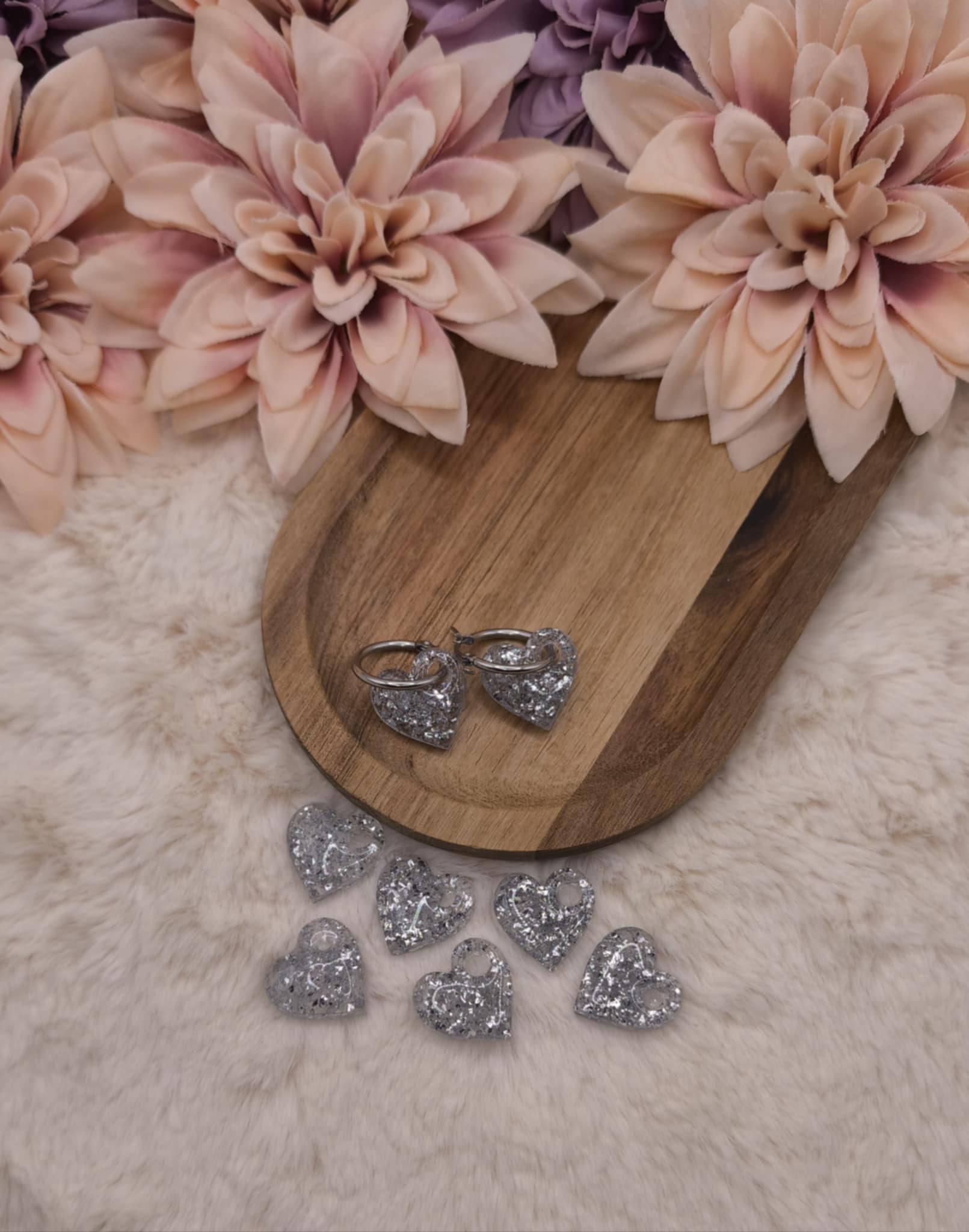 Pampilles Fleurs-Cœurs — Argenté – Image 2