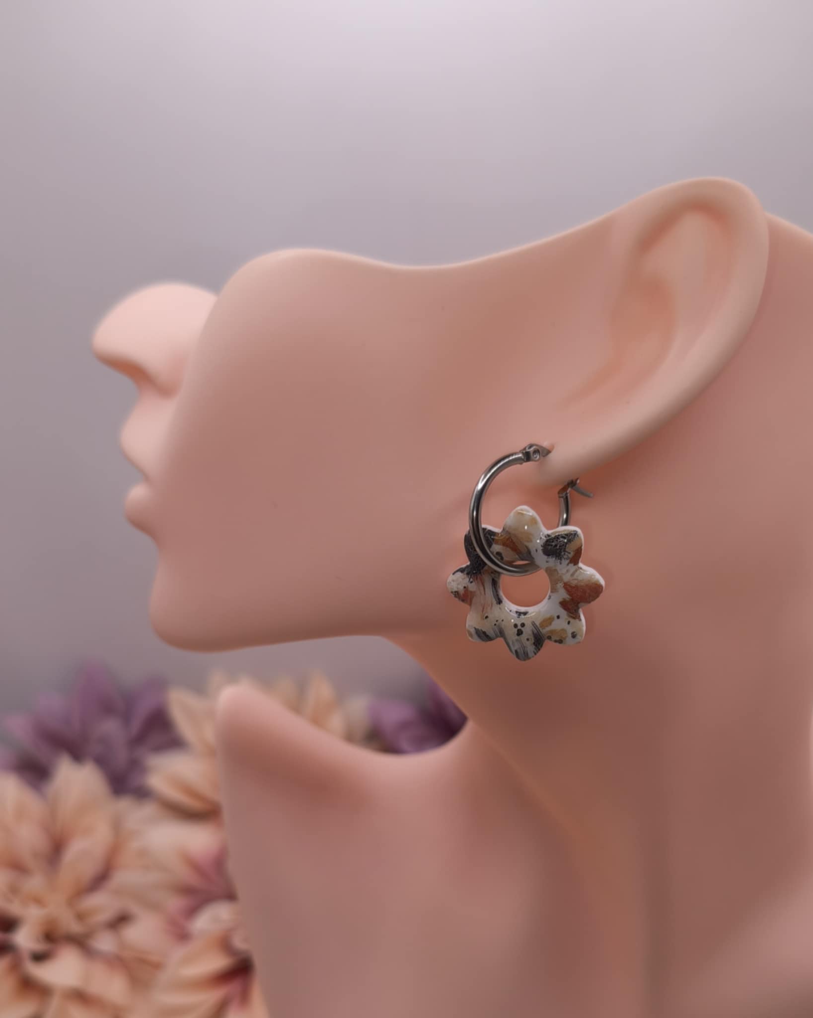 Pampilles Floriva — Beige, Noir, Cuivré – Image 2