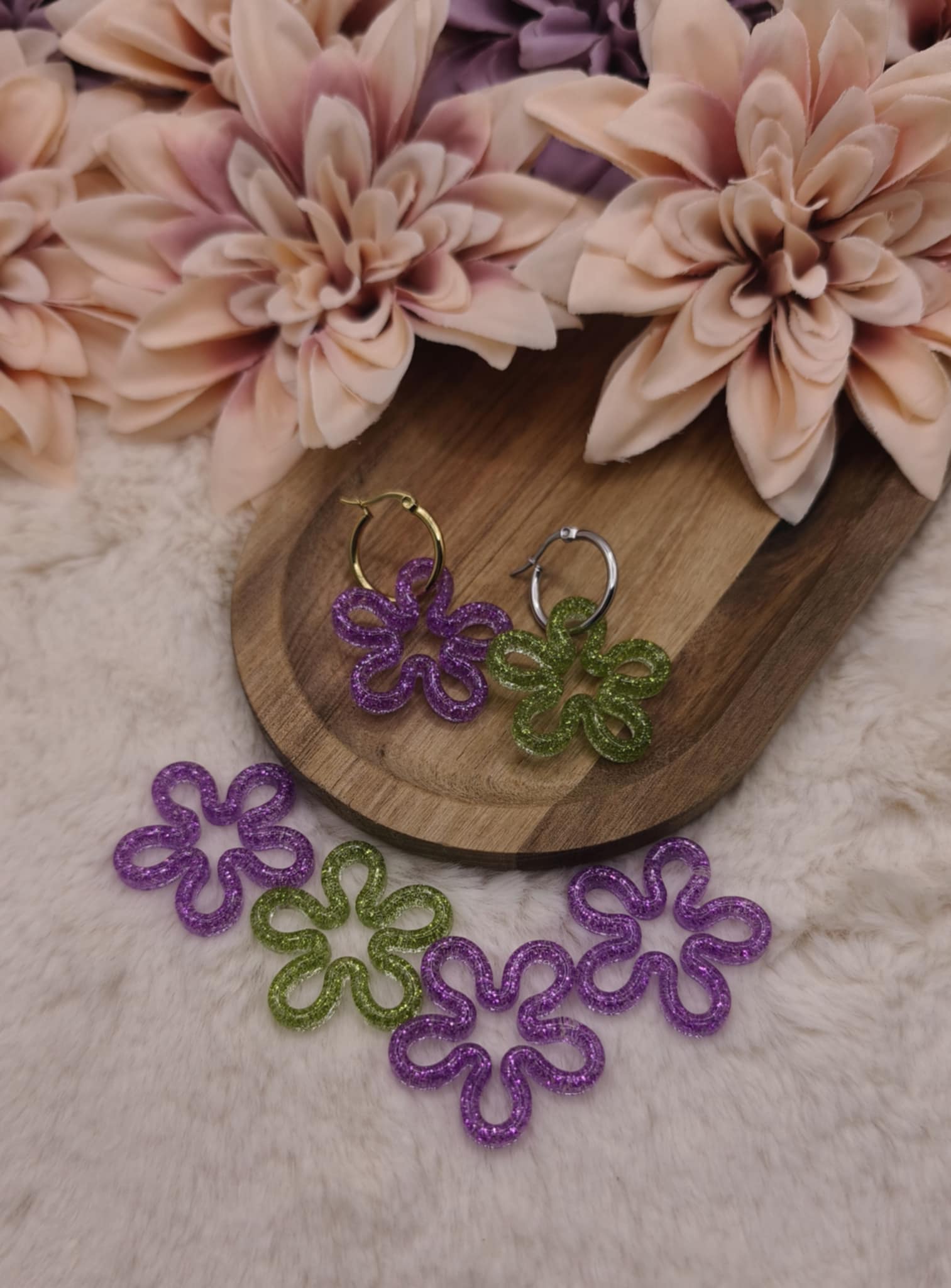 Pampilles Fleurs fines — Vert ou Violet