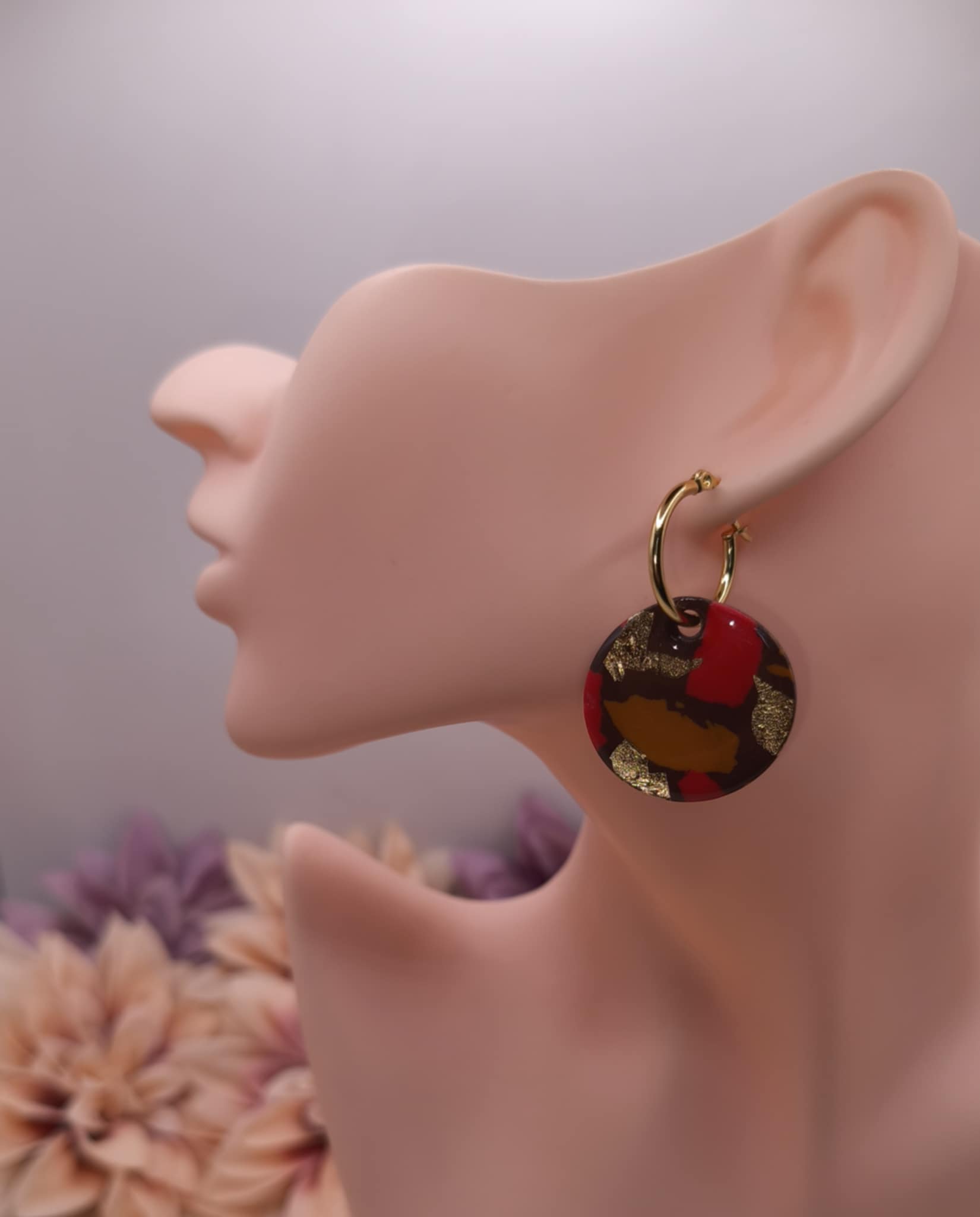 Pampilles Rondes — Brun, Orange, Rouge & Or – Image 2