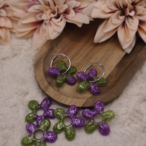 Pampilles Fleurs — Vert, Violet