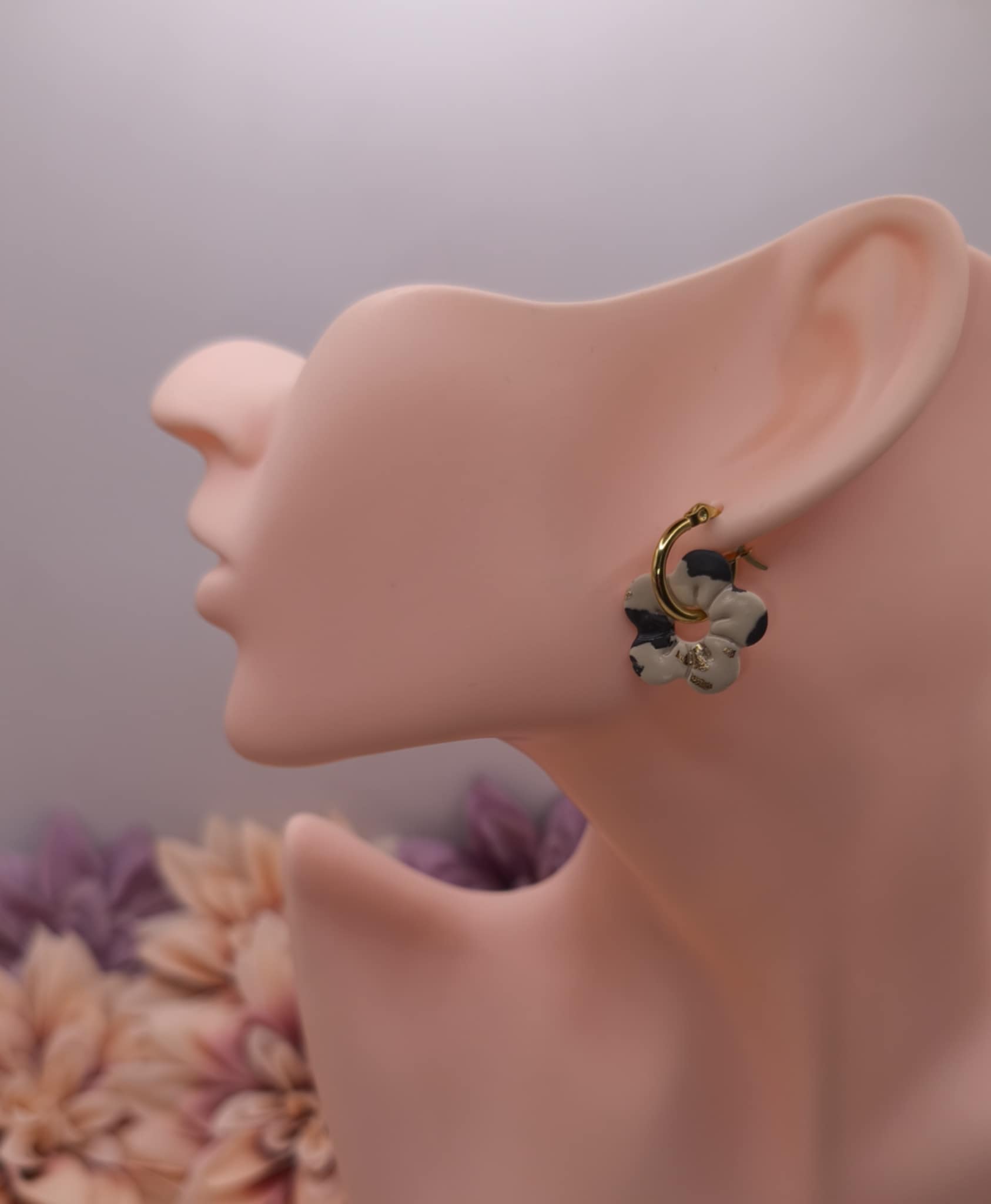 Pampilles Kids fleurs — Beige, Noir – Image 2