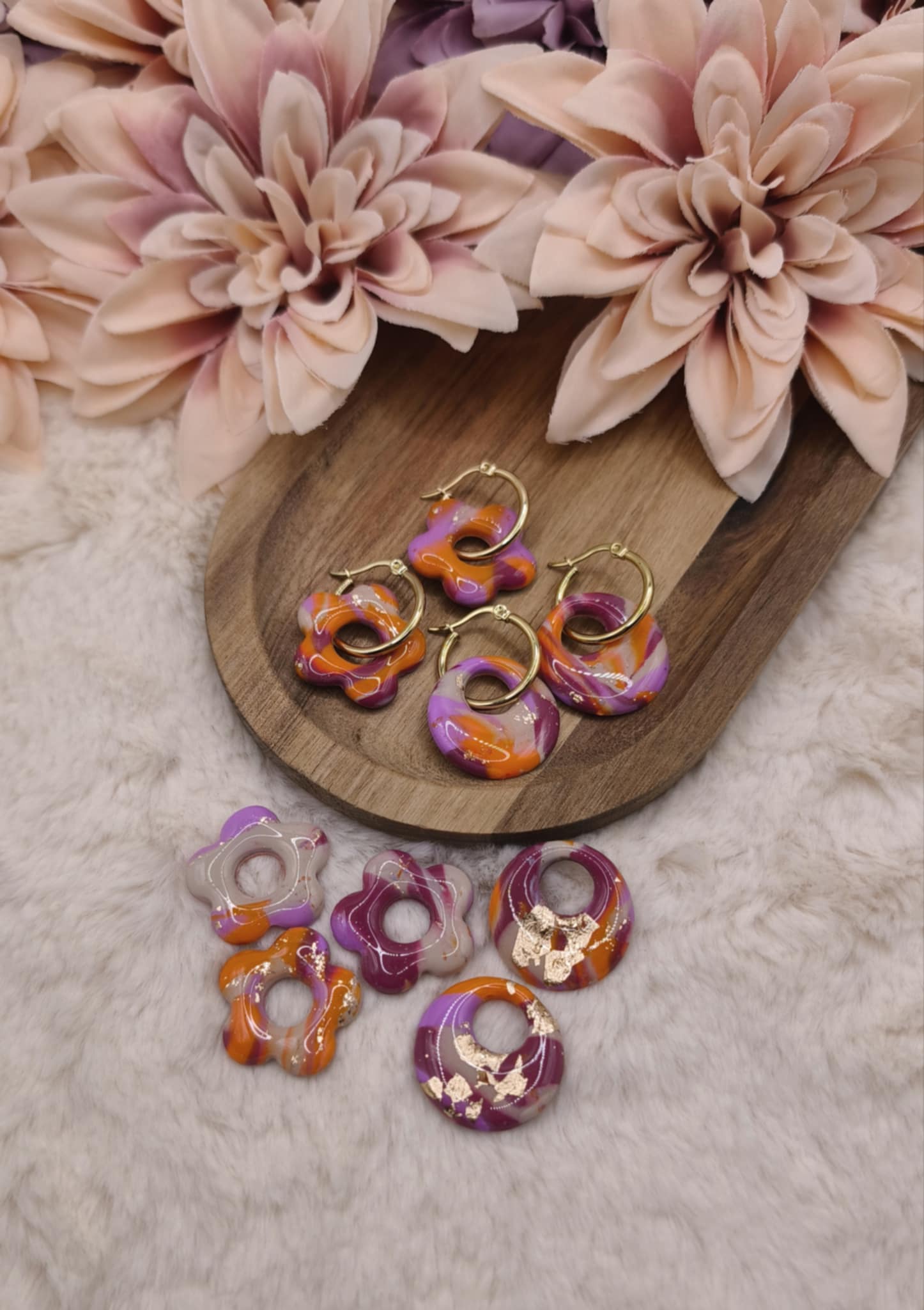 Pampilles Fleurs & Ronds — Orange, Violet