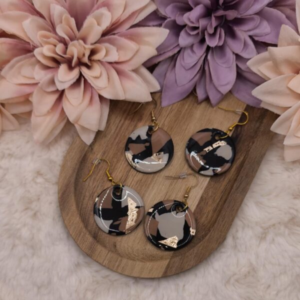 Pendantes Rondes — Brun, Beige & Terracotta