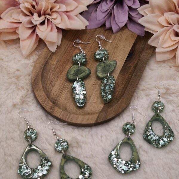 Pendantes Pailletées — Vert Emeraude