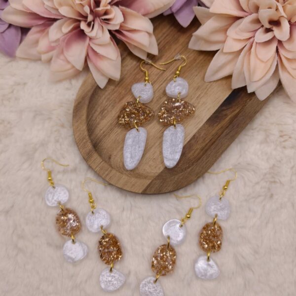 Pendantes Nacrées — Doré & Blanc