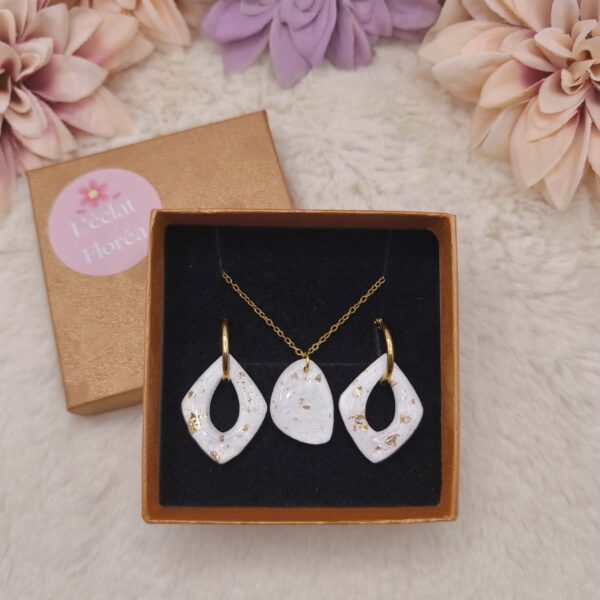 Parure Nacrée – Blanc, Or